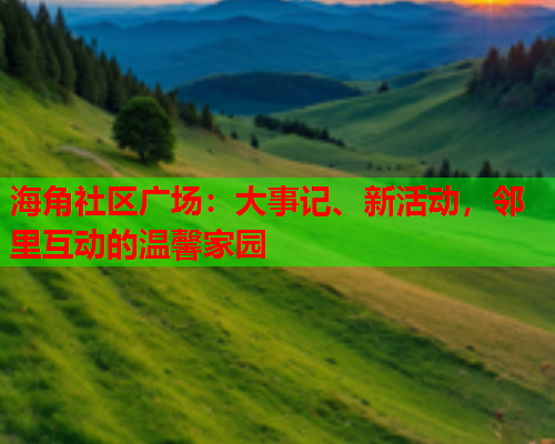 海角社区广场：大事记、新活动，邻里互动的温馨家园